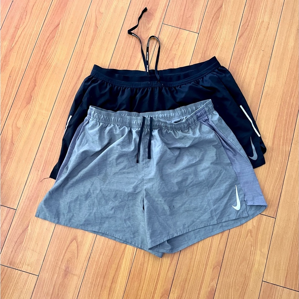 Men’s Nike 5” Inch Running Shorts Lot XXL Black Gray  Reflective 2XL